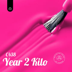 Beetles hot pink gel polish applied with precision brush for smooth glossy results.
