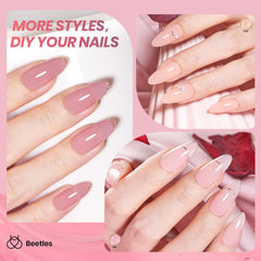 Beetles jelly gel colors on nails create nude pink brown looks