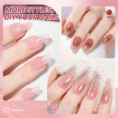 Beetles Jelly Gel Nude Pink shade for chic, sheer nails.