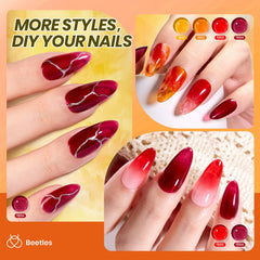 Beetles Jelly Gel orange shade for bold, sun-kissed nails.