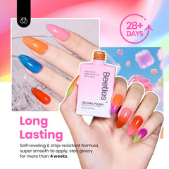 Beetles Jelly Gel Nail Polish Set neon shades closeup 01 showing bright translucent jelly color.