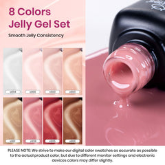 Close-up of Beetles Jelly Gel Polish bottles displaying color depth and clarity