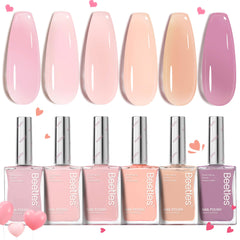 Beetles Jelly Nail Polish Set pink shade for quick dry salon style