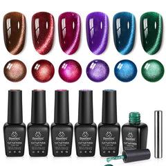 Beetles Jewel Parade red cat eye gel polish with magnetic sparkle for party-ready nails