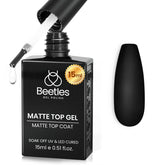 Beetles Matte Top Coat for chrome-proof matte finish on chrome powder nails