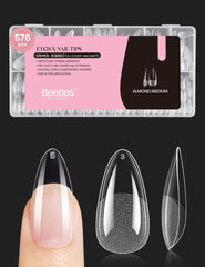 Beetles medium almond nail tips in 576pcs for easy at home extension
