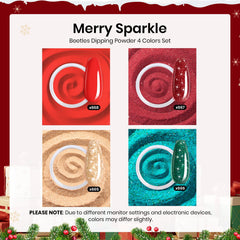 Beetles Merry Sparkle X665 dip powder bottle showing rich holiday shade for festive nails.