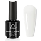 Beetles Milky White Rubber Base Gel Polish bottle showing thickening base for natural nails.