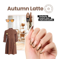 Beetles Mocha Mousse glossy finish shines with long-lasting color and strength-boosting care.