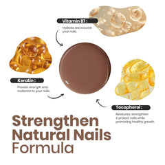 Beetles Mocha Mousse nail closeup reveals glossy warm taupe color for daily wear.