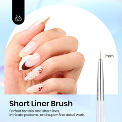 Beetles Gel Polish nail art brush 15mm for mid-size lines and patterns
