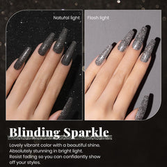 Beetles Glitter Gel Nail Polish for disco-inspired nail art at parties.