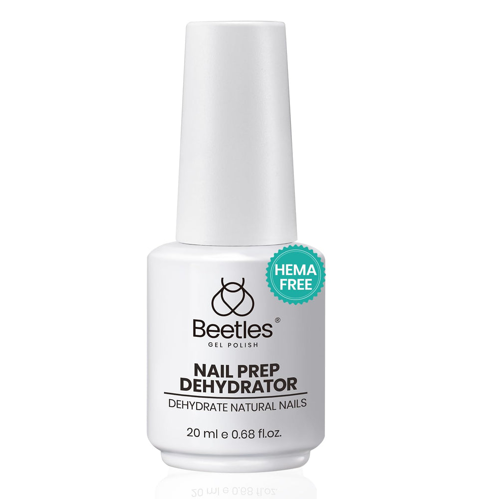 Beetles Nail Dehydrator 20ml bottle front view supports oil-free nails for better adhesion.
