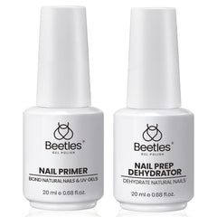 Beetles Nail Dehydrator and Primer bottle ready for prep and strong adhesion.