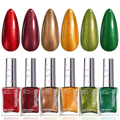 Beetles nail polish valentines set group shot showing six versatile colors for chic winter looks.