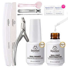 Beetles Nail Prep Kit dehydrator bottle ready for prep, helps remove oils for better adhesion.