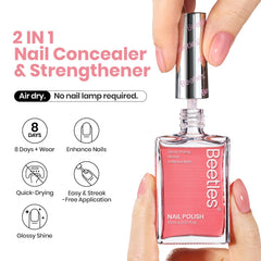 Beetles Nail Strengthener Jelly Pink application brush creates smooth, even application.