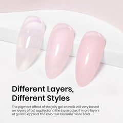 Beetles Neutral Jelly Nude Pink gel polish on nails with long-lasting gloss