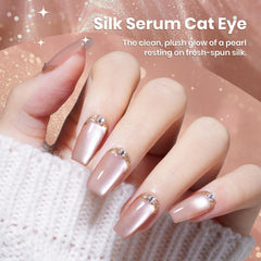 Beetles Nude Cat Eye gel close-up with glossy nude finish