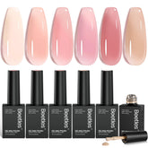 Beetles Nude Gel Polish Set displays six colors for versatile manicures