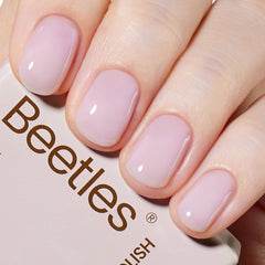 Beetles Nude Gel Polish bottle in nude purple jelly for a delicate, glossy look.