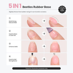 Beetles Nude Rubber Base Gel brush for smooth builder application