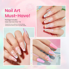 Beetles Pastel Gel Liner Set French-tip designs with easy steady application