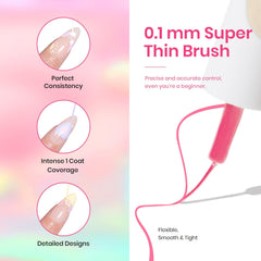 Beetles Pastel Gel Liner Set slim brushes help create delicate accents