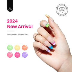 Beetles Pastel gel liner yellow swirl swatch brightens nails with cheerful spring vibe.