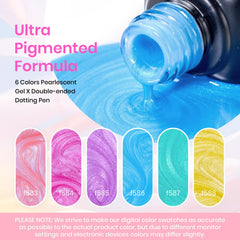 Beetles Pearl Gel Polish Set showing iridescent shimmer on nails