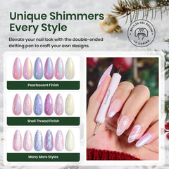Beetles Pearl Gel Nail Polish Set purple pearl swatches for creative accents.