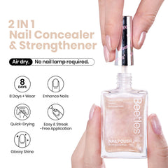 Beetles Pearl Nail Polish Golden Fizz brush applying smooth, even color.