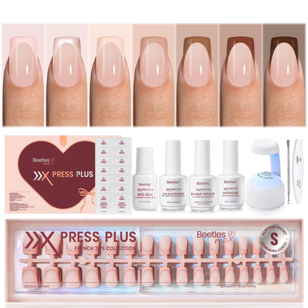 Beetles Pess On Nails Kit Mocca Mousse French set for salon-like at-home nails