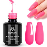 Beetles Pink Gel Polish bottle with neon shade for at-home manicures.