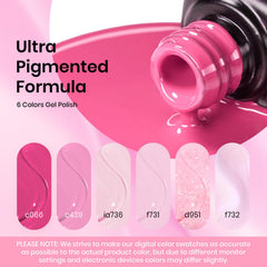 Beetles Pink Gel Nail Polish Set long-lasting color up to 28 days with proper application.