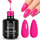 Beetles Pink gel nail polish Year 2 hot pink 15ml for vibrant manicures.