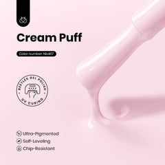 Beetles Pink Gel Polish brush shows smooth application, ideal for precise manicures at home.