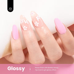 Beetles Rosy Glow polish with UV LED lamp for versatile curing results.