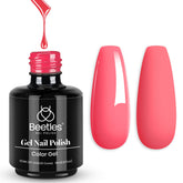 Beetles Pink Gel Polish Strawberry Cocktail bottle shows vibrant shade for glossy nails