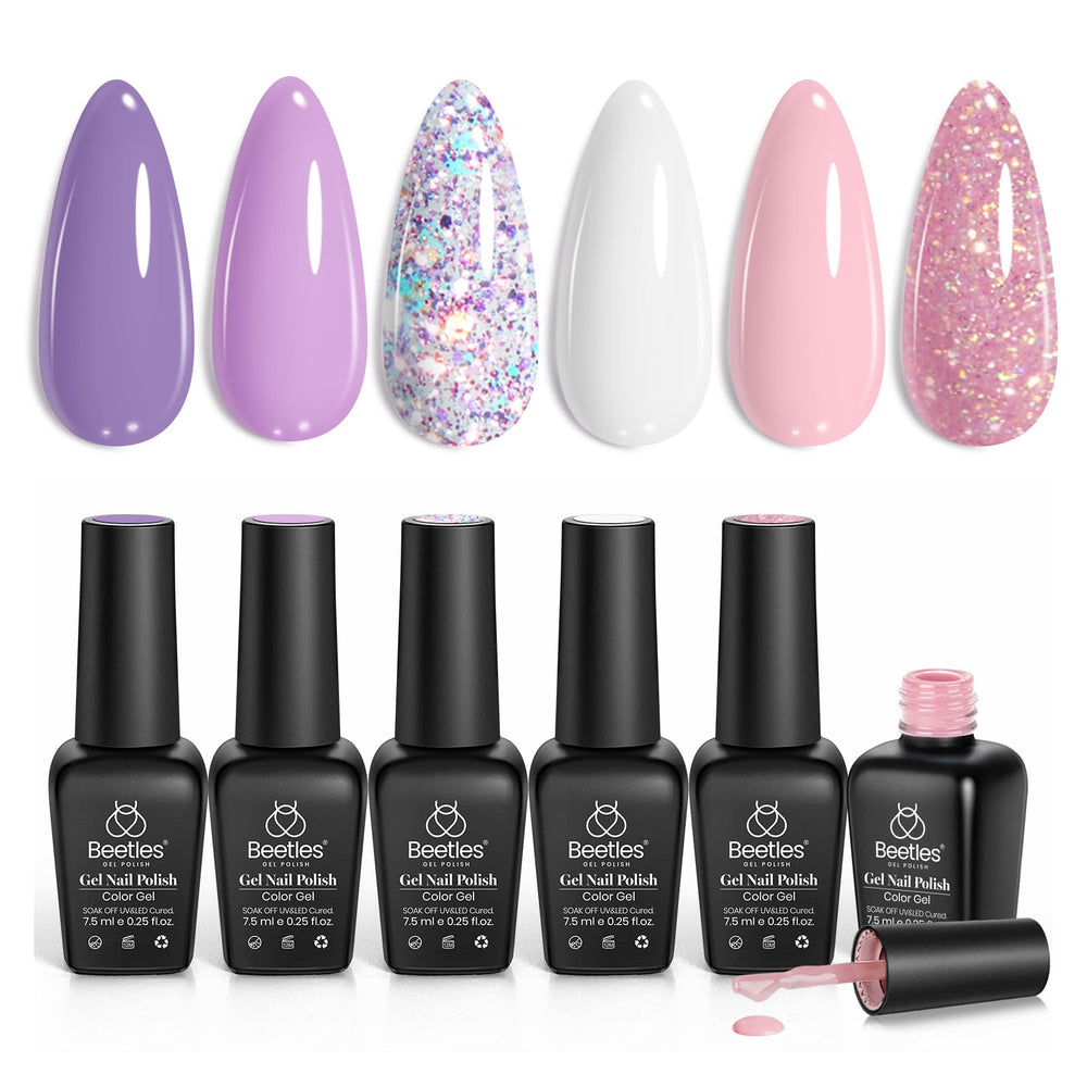 Beetles Purple Gel Nail Polish Set – all colors for versatile looks.