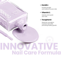 Beetles Purple Nail Polish bottle side profile, quick-drying salon-like finish.