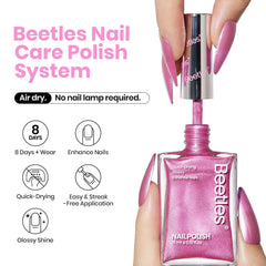 Beetles quick-dry Sakura Pink Nail Art finish dries fast at home.