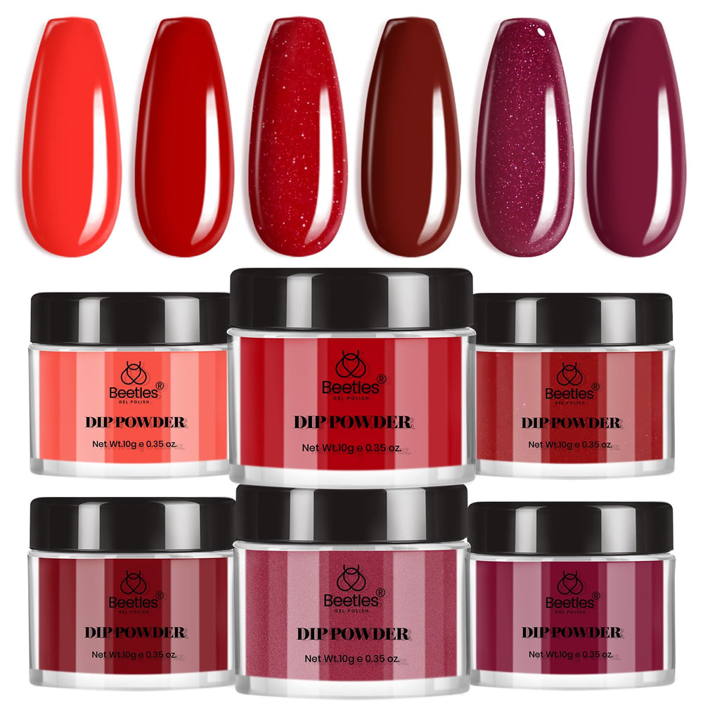 Beetles Red Dip Powder Kit cover shows an all-in-one manicure starter set for beginners.