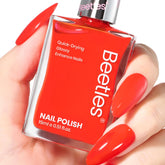 Beetles Red Nail Polish quick-dry finish for fast at-home manicures.