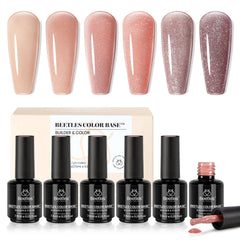 Beetles Rubber Base Gel bottle front showing convenient 7.5 ml base for lasting nails