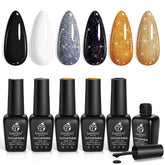 Beetles Shimmer Gel Nail Polish Set black bottle close-up, long-lasting shine for chic manicures