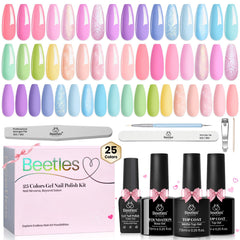 Beetles Rainbow Dreamscape swatches: 25 pastel and glitter shades for versatile nails