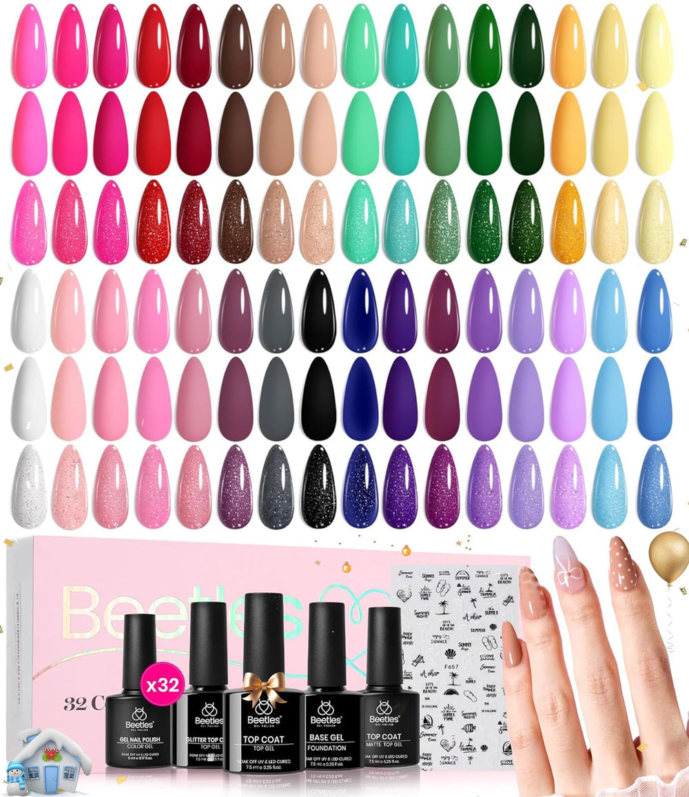 Beetles Spring Gel Polish Set palette of 32 colors for versatile season-spanning looks