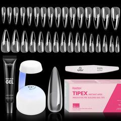 Beetles Tipex apex tips kit with 224 pre-shaped tips for durable extensions