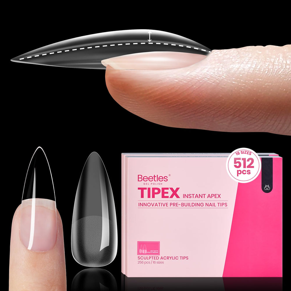 Beetles Tipex instant apex nail tips for quick sculpted look with 512-piece set